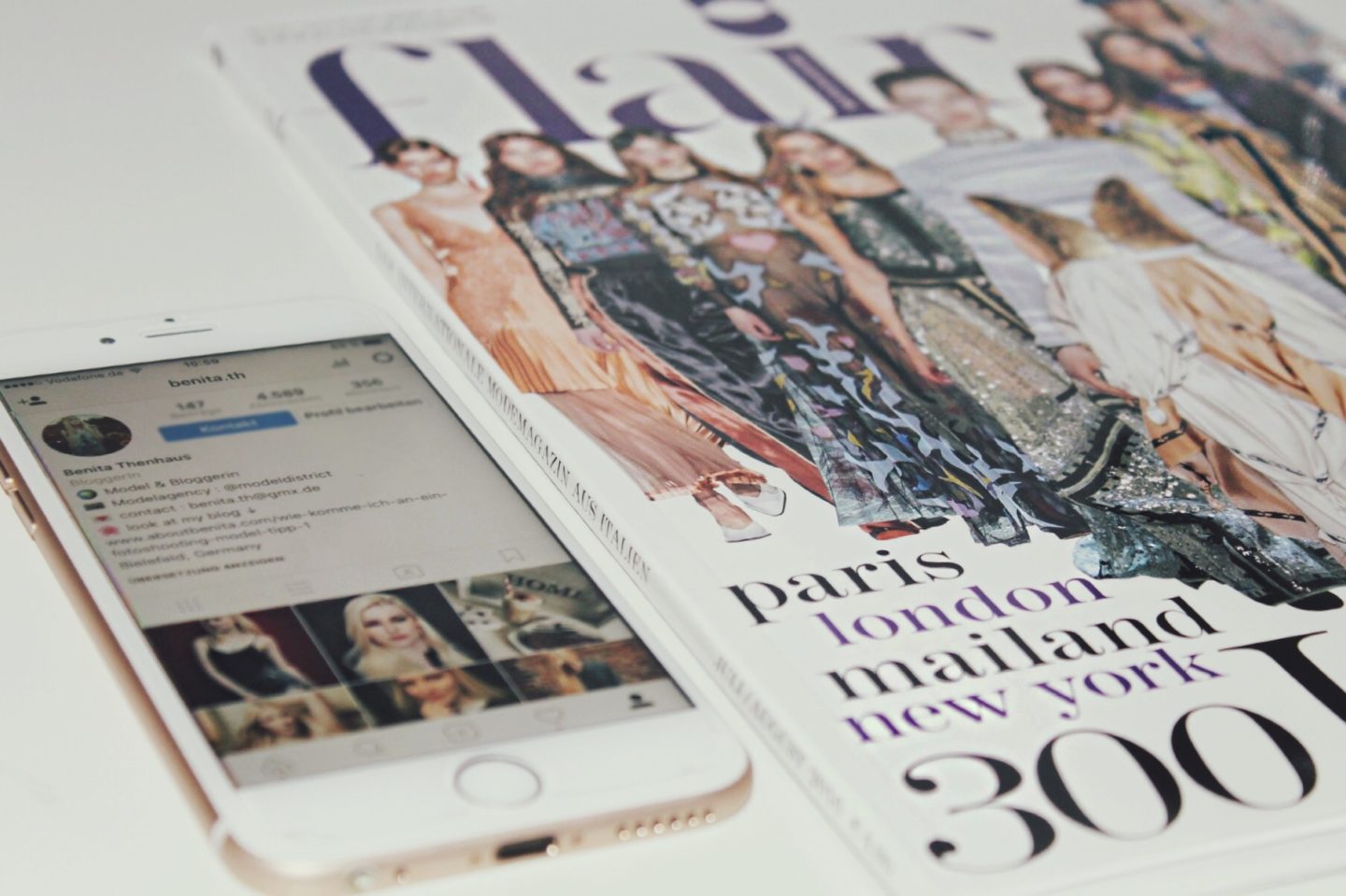 instagram feed und ein fashion magazin